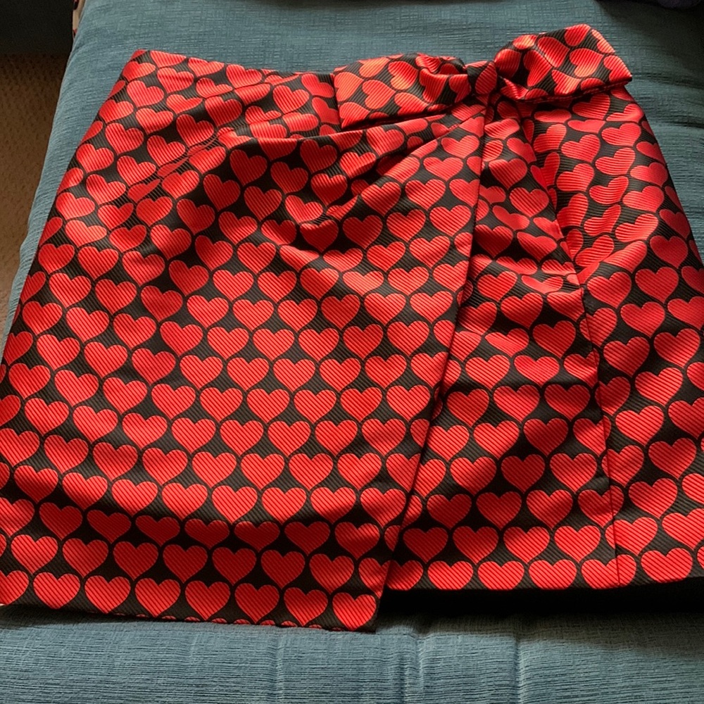 NWT JCrew Mini skirt Heart Print Size 12
